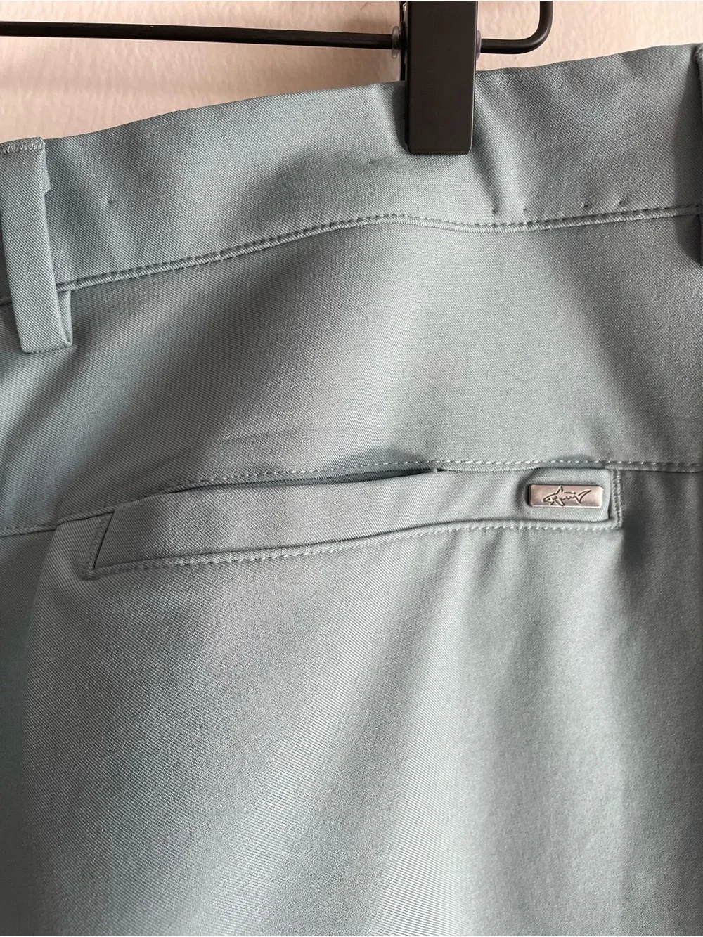 Greg Norman Men's Flat Front Stretch Tech Golf Pants Blue Green 36x32